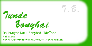 tunde bonyhai business card